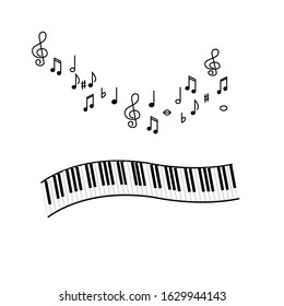 Illustration Music Icon Piano Musical Notes Stock Vector (Royalty Free ...