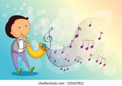 Illustration of a musician with a trumpet