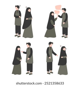 Ilustración de la discusión de la pareja musulmana