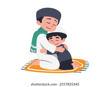 Illustration of an Muslim Kids Forgiveness Day