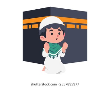 Illustration of an Muslim Kids Hajj