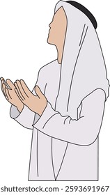 illustration of a Muslim man praying