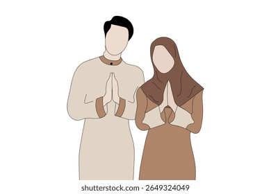ilustração de homens e mulheres muçulmanos