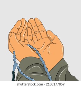 illustration of muslim pray hand