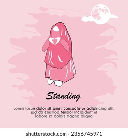 Illustration of a Muslim woman posing while wearing a hijab, in order to celebrate Hijab Solidarity Day