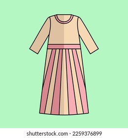 Illustration of a Muslim woman's dress in pastel colors