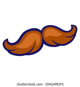 Ilustración del bigote al estilo de las caricaturas. Un objeto gracioso.