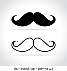 Illustration of mustache icons on white background