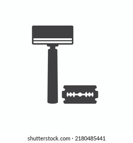 illustration of mustache razor, vector art.