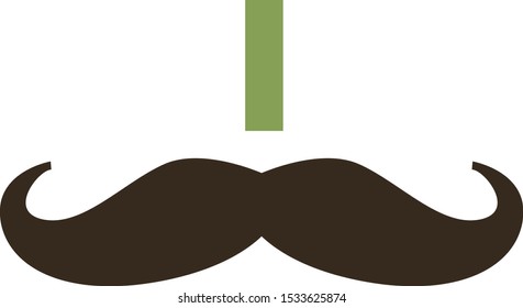 illustration of Mustache, sticker,tshirt print, vector illustration