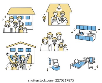 Illustration of my home.Family, children, all electrification, renovation, renovation, new house, new building.