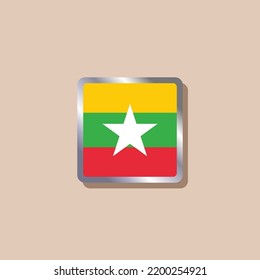 Illustration of Myanmar flag Template