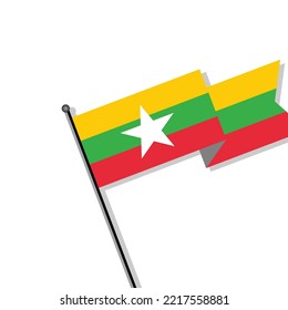 Illustration of Myanmar flag Template