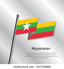 Illustration of Myanmar flag Template