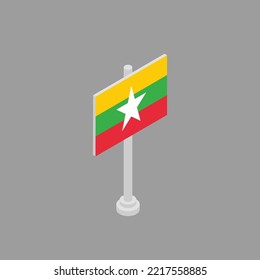 Ilustración de la plantilla de bandera de Myanmar