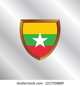 Ilustración de la plantilla de bandera de Myanmar