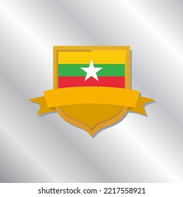 Illustration of Myanmar flag Template