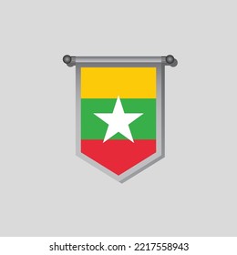 Ilustración de la plantilla de bandera de Myanmar