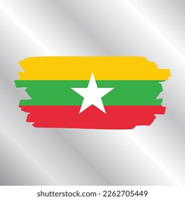 Ilustración de la plantilla de bandera de Myanmar