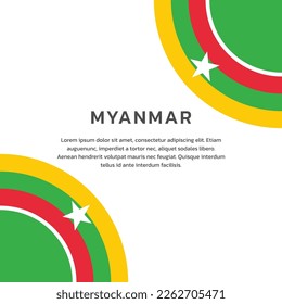 Illustration of Myanmar flag Template