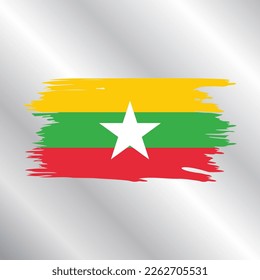 Illustration of Myanmar flag Template