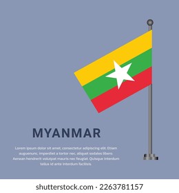 Illustration of Myanmar flag Template