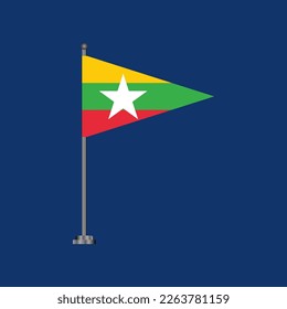 Illustration of Myanmar flag Template