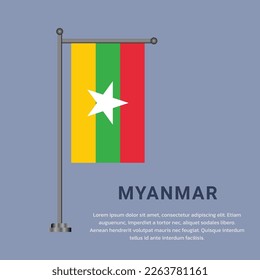 Illustration of Myanmar flag Template
