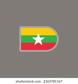 Ilustración de la plantilla de bandera de Myanmar