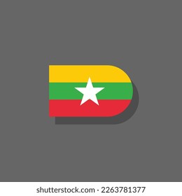 Ilustración de la plantilla de bandera de Myanmar