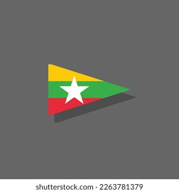Illustration of Myanmar flag Template