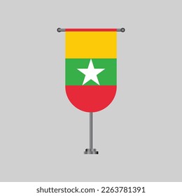 Ilustración de la plantilla de bandera de Myanmar