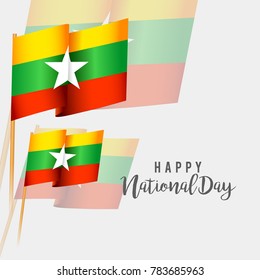 Illustration of Myanmar national day background.