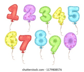 Illustration Of Mylar Balloons In Numbers Shapes