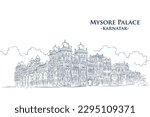 illustration of Mysore Palace of the State of Karnataka, India