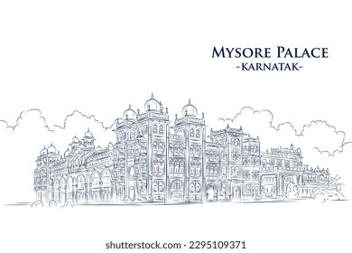 illustration of Mysore Palace of the State of Karnataka, India