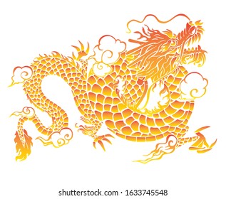 illustration myth animal dragon vector .-logo concept