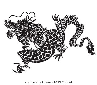 illustration myth animal dragon vector .-logo concept