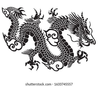 illustration myth animal dragon vector .-logo concept