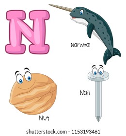 Illustration of N alphabet