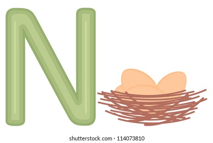 Illustration of N for nest