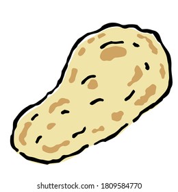Illustration of Naan: Illustration like hand drawn illustration with ink and brush