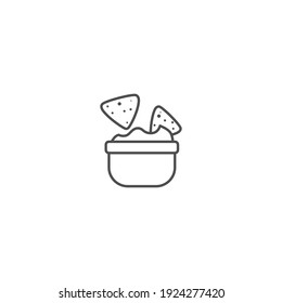 Illustration of Nachos Outline Icon - Fast Food Icon Set Vector Illustration Design.