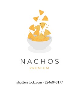 Illustration of Nachos Tortilla Chips in a Bowl