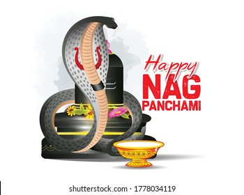 illustration of Nag Panchami with lord shiva