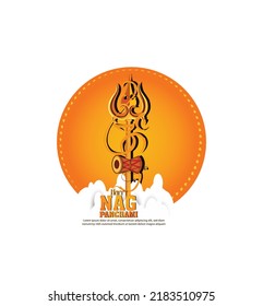 illustration of Nag Panchami with lord shiva for card,poster,greeting background.