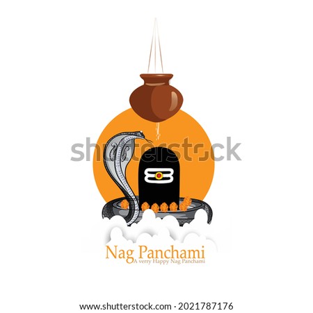 illustration of Nag Panchami with lord shiva for card,poster,greeting background. Stock foto © 