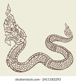 Illustration of Naga vector for illustration, card, decoration