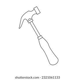 The Illustration of nail hammer.