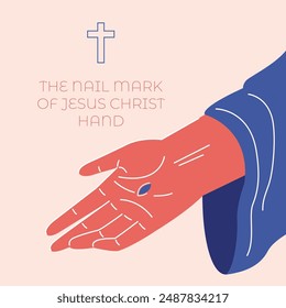 An illustration of the nail mark of Jesus Christ hand. Vector illustration